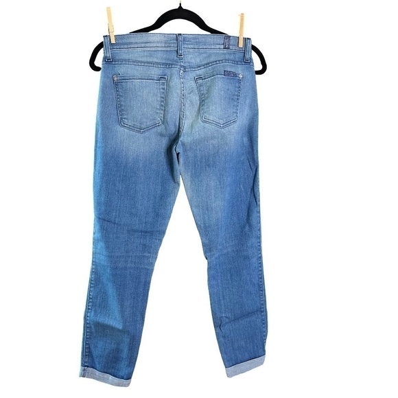 7 For All Mankind Skinny Crop and Roll medium wash low rise jeans size 26 - Picture 5 of 14